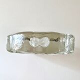 Mid century glass solifleur vase, block vase, walther glas germany