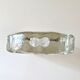Mid century glass solifleur vase, block vase, walther glas germany
