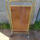 Ancient Dessert Table On Roulettes Golden Metal - Formica 70s Vintage