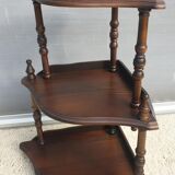 Wall-mounted corner display with 3 mahogany shelves
