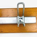 Vintage industrial wood and metal coat rack