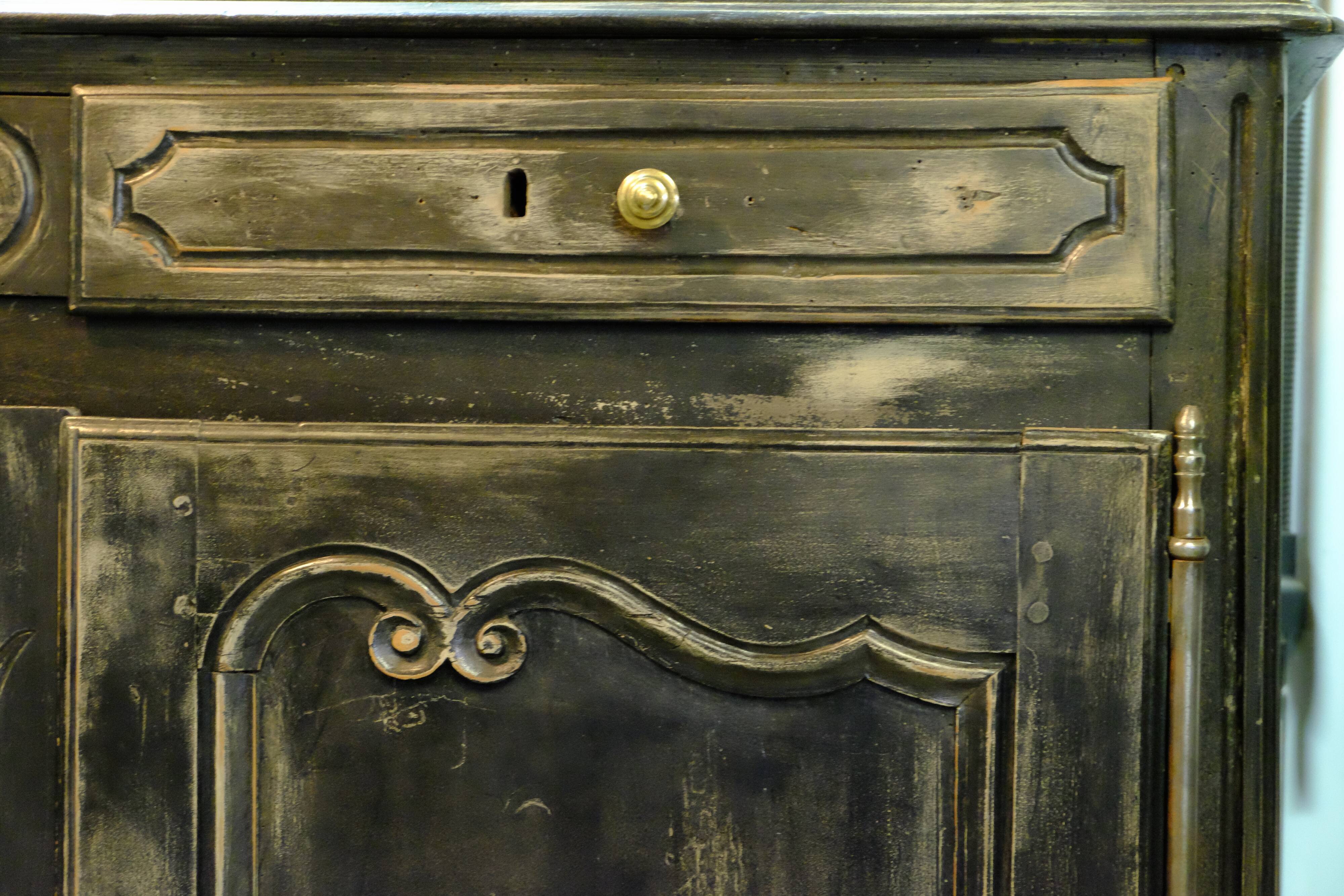 Sideboard in patinated solid oak