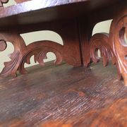 Étagère d'angle en bois massif chantourné pliable art nouveau