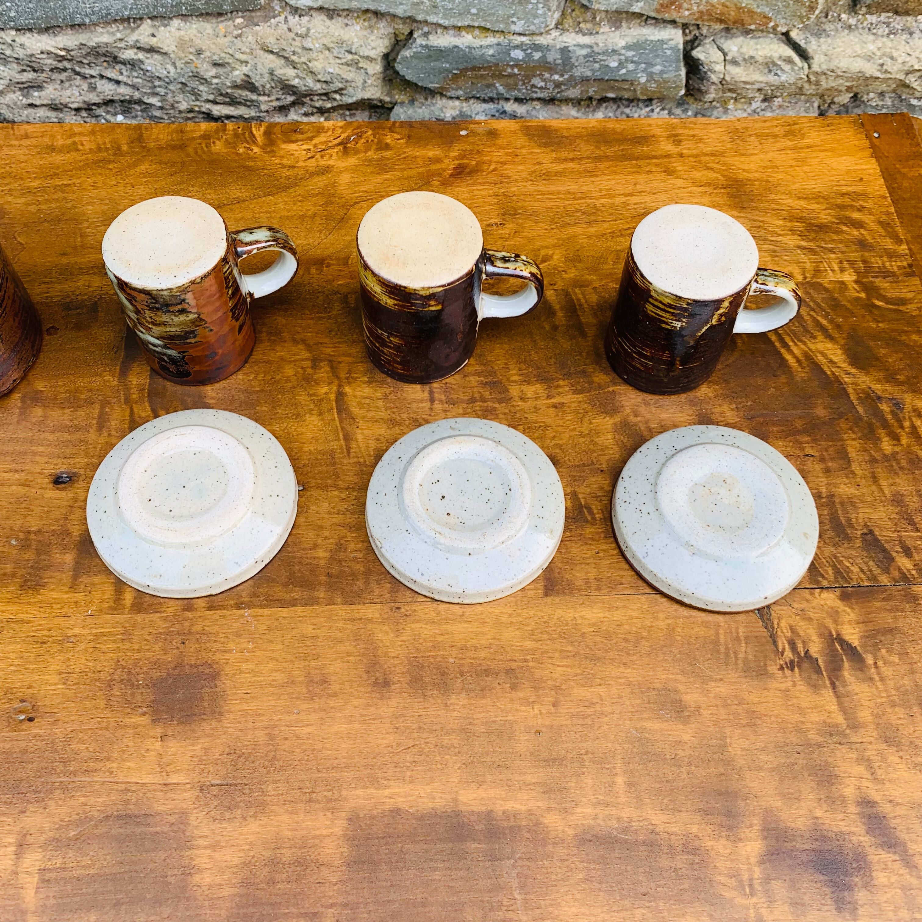 Vintage stoneware coffee set from the 1970s