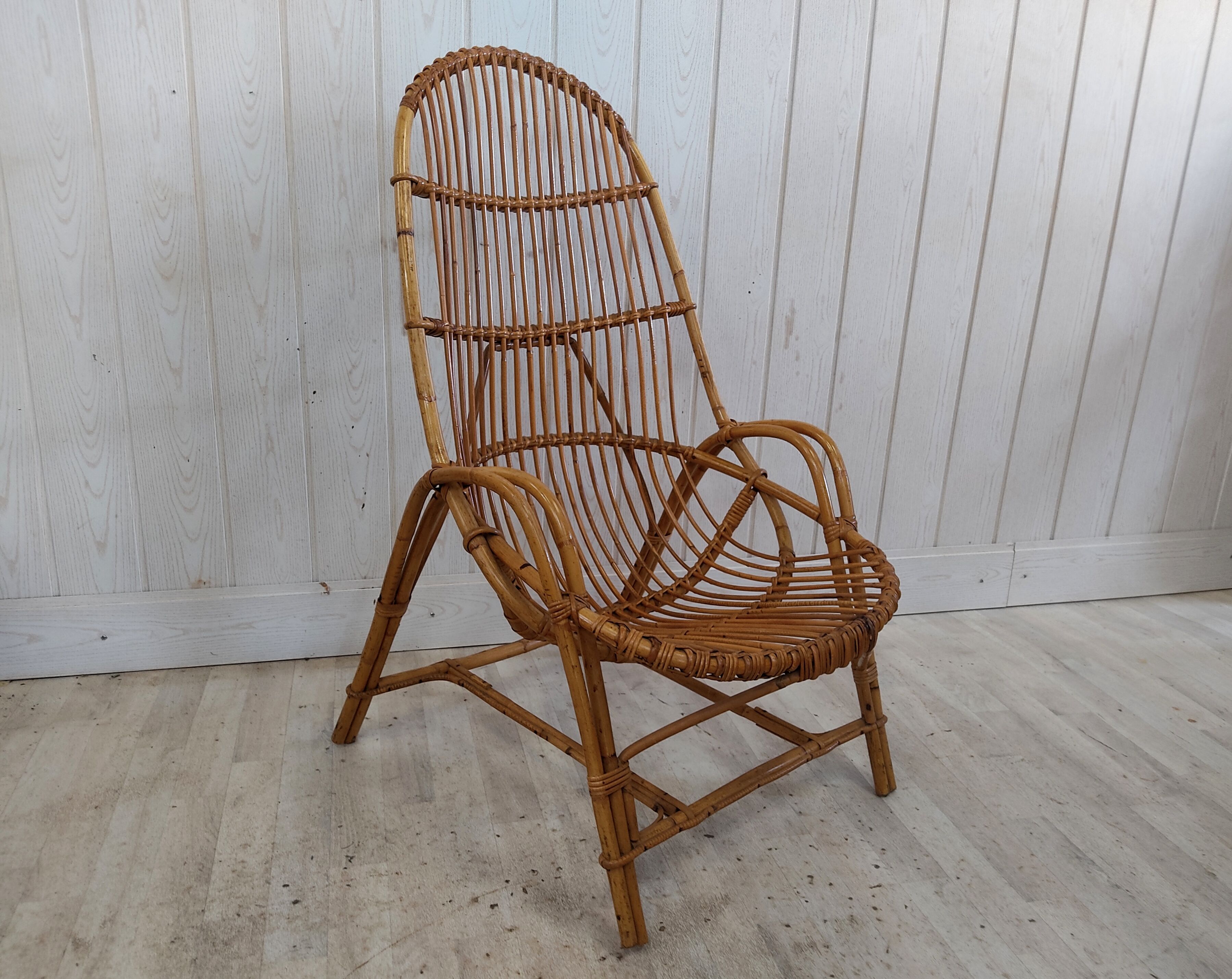 Fauteuil rotin vintage adulte