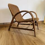 Wicker and rattan armchair