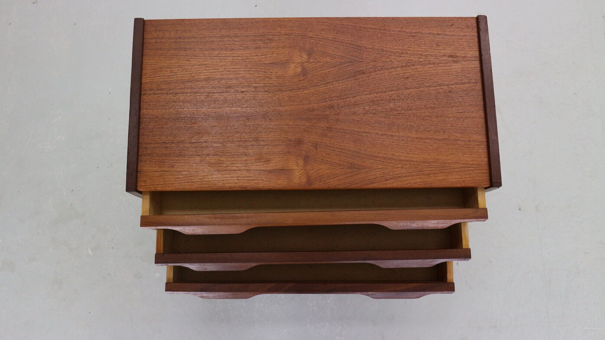 Scandinavian modern teak chest of drawers, small cabinet 1960 denmark