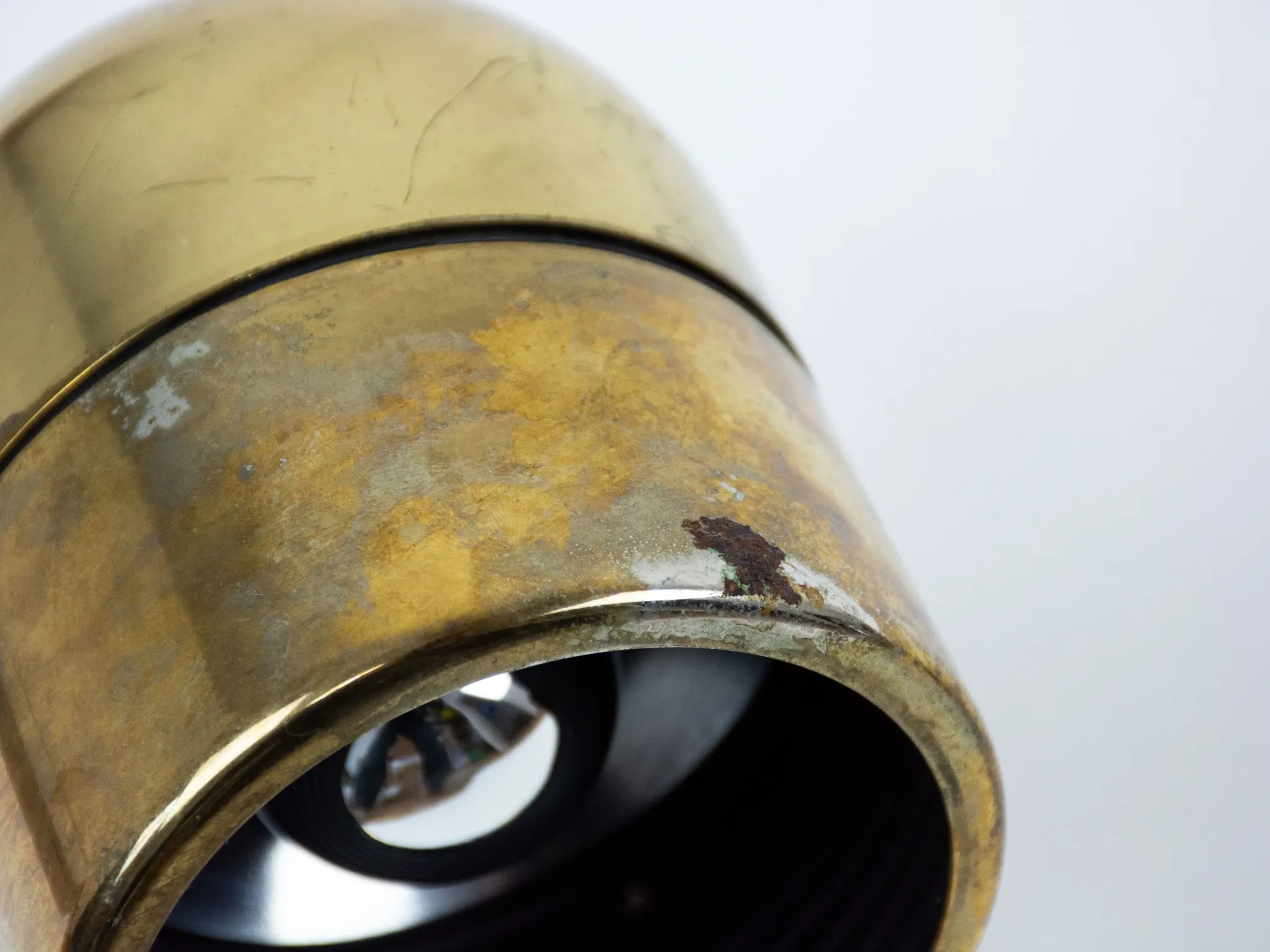 Pair of Vintage Gold-Toned Tube-Style Wall Spotlights With Patina
