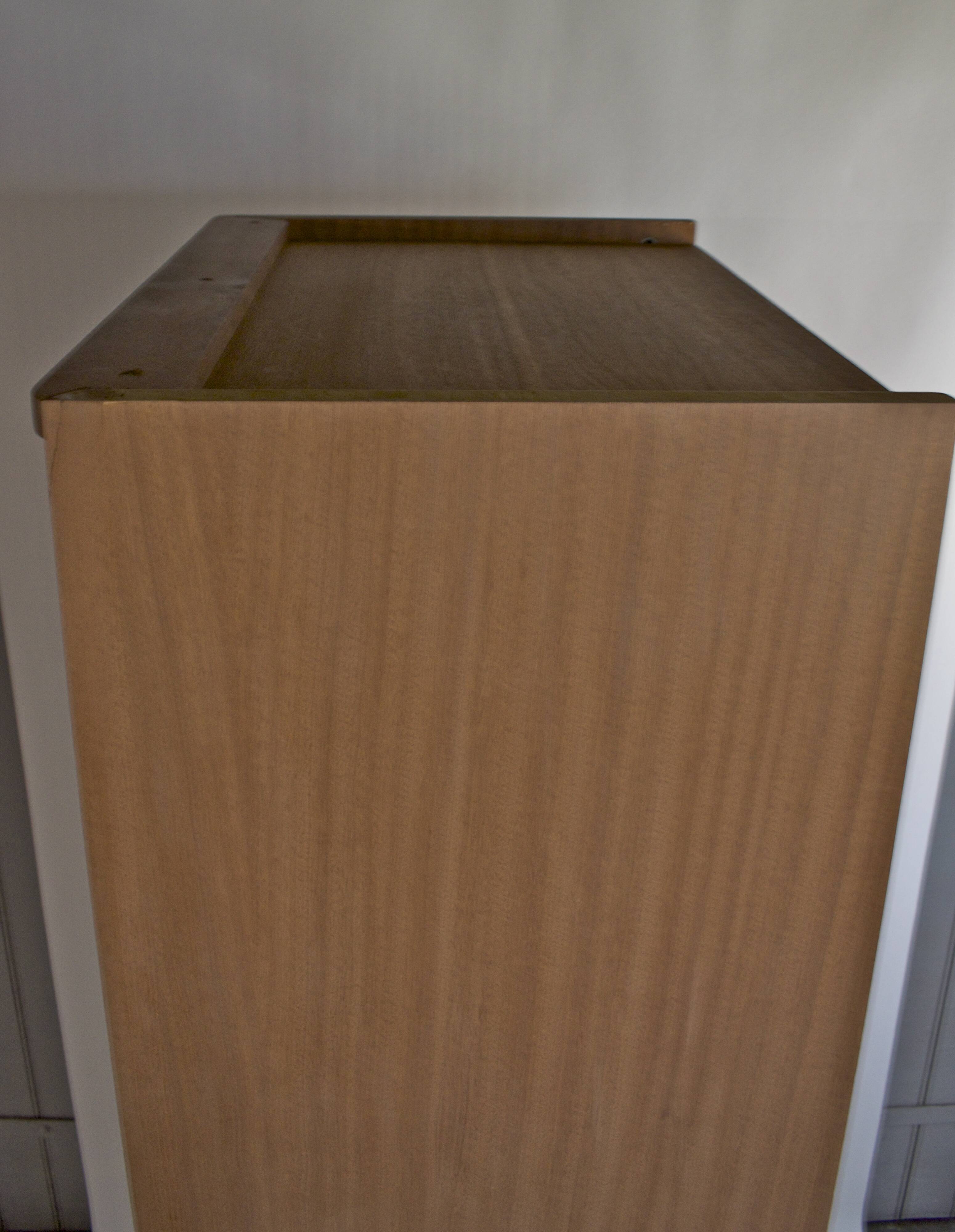 Parisian wardrobe in natural blond mahogany from the 1960s