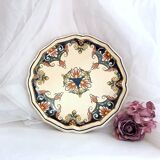 Decorative earthenware plate from Salins France, Buchy decor 25.5 cm
