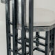 Postmodern Throne Chair in Black Lacquered Wood, Iron Sh