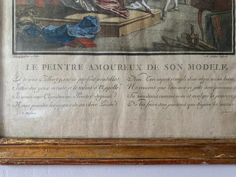 Chevallier, Le peintre amoureux de son modèle, gravure, XXème siècle