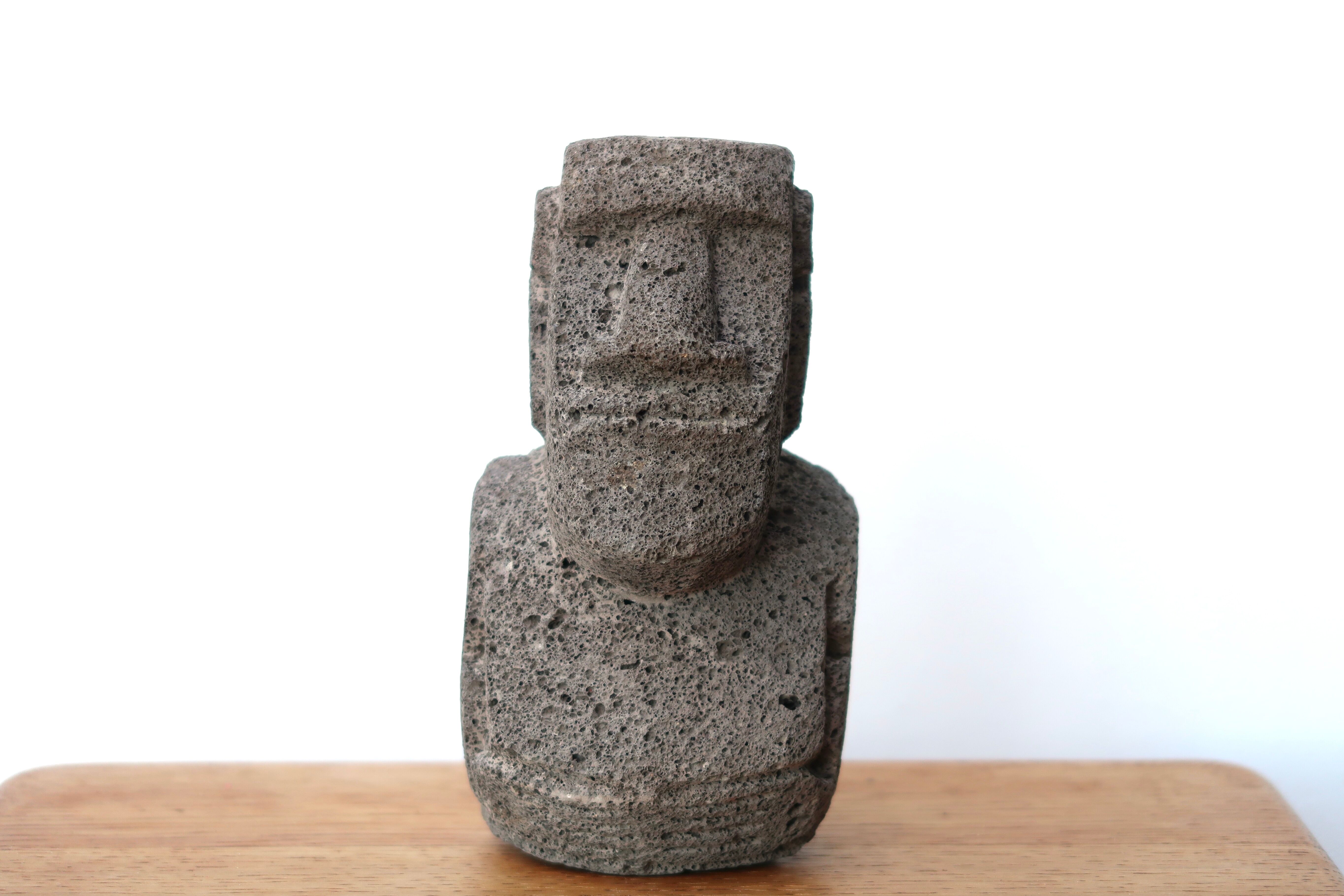 Stone paperweight of a giant Moai, 70s