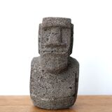 Stone paperweight of a giant Moai, 70s