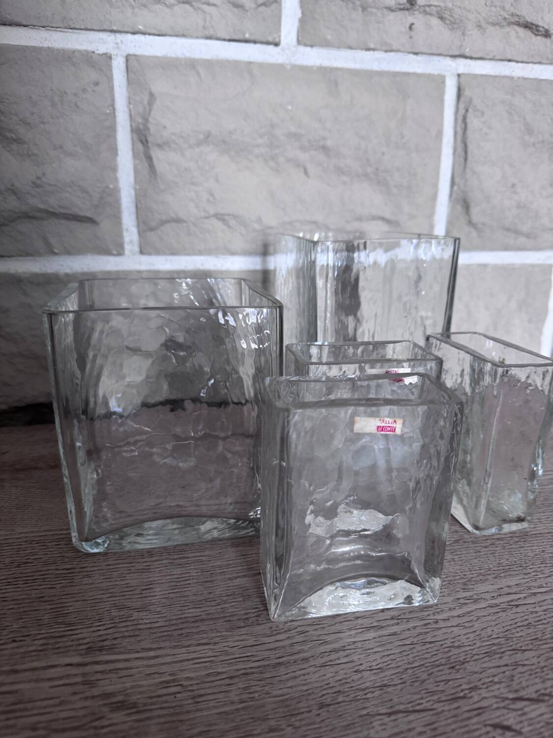 Set de 5 vases vintage en cristal – Cristal Tallin