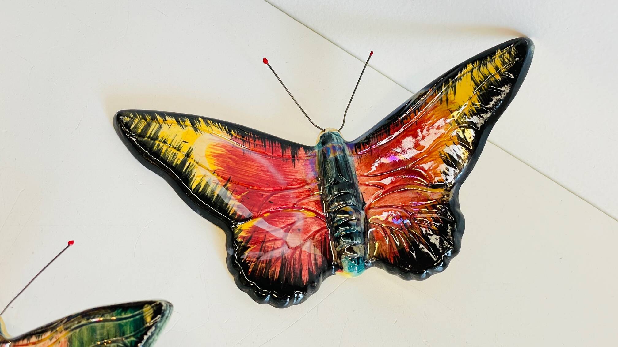 Vintage ceramic wall butterflies