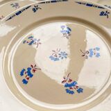 5 small vintage porcelain plates K&G Luneville "Flore" 1950s small blue flowers