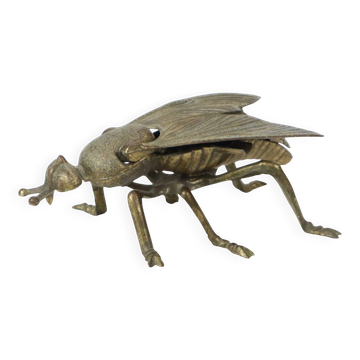 Cendrier vintage en forme de mouche en cuivre plaqué, Italie, années 1960