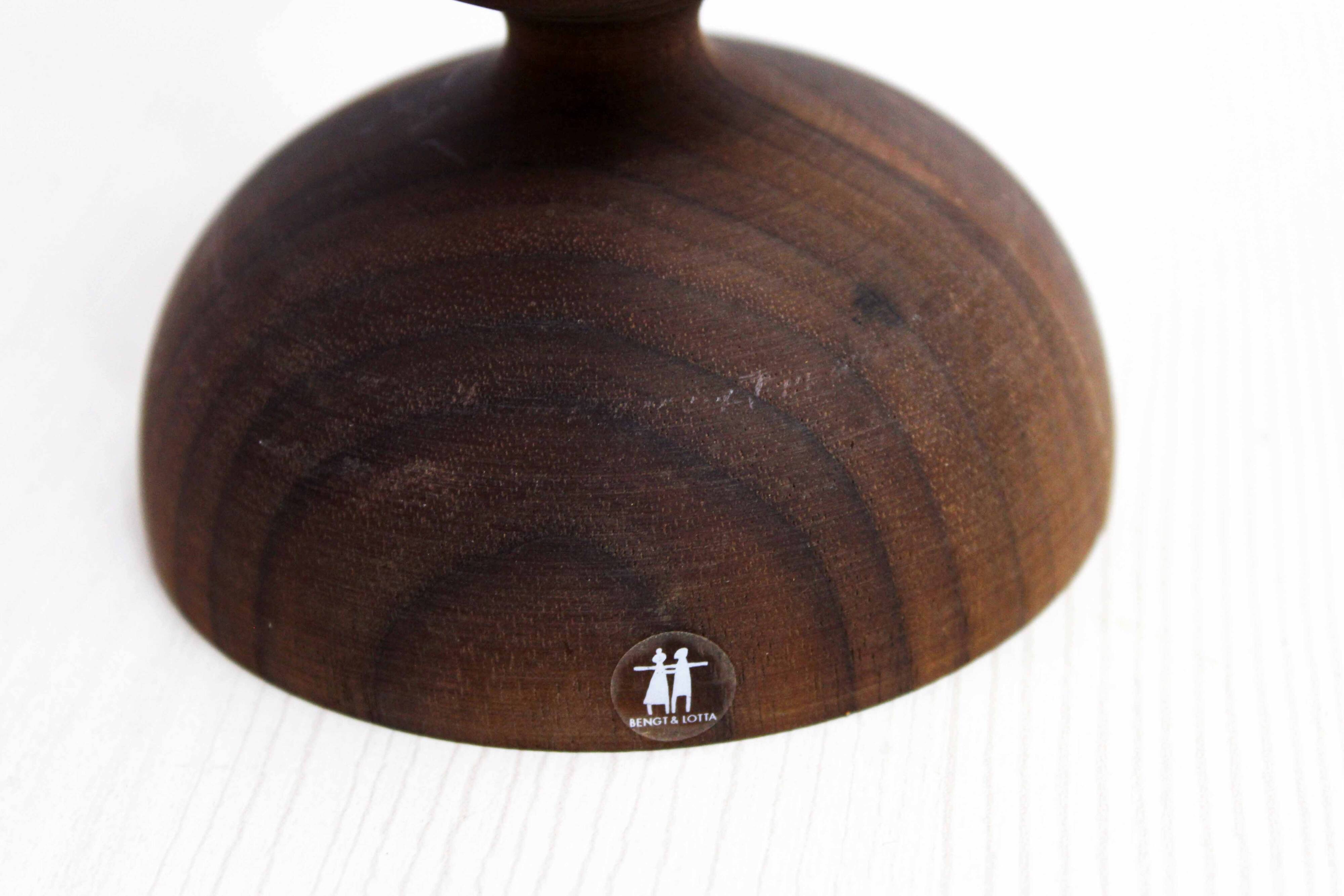 Scandinavian teak candle holder