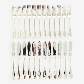 Christofle cluny 12 fish cutlery (24 pieces) near new condition