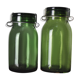 Batch of 2 green jars "Made in Switzerland"
