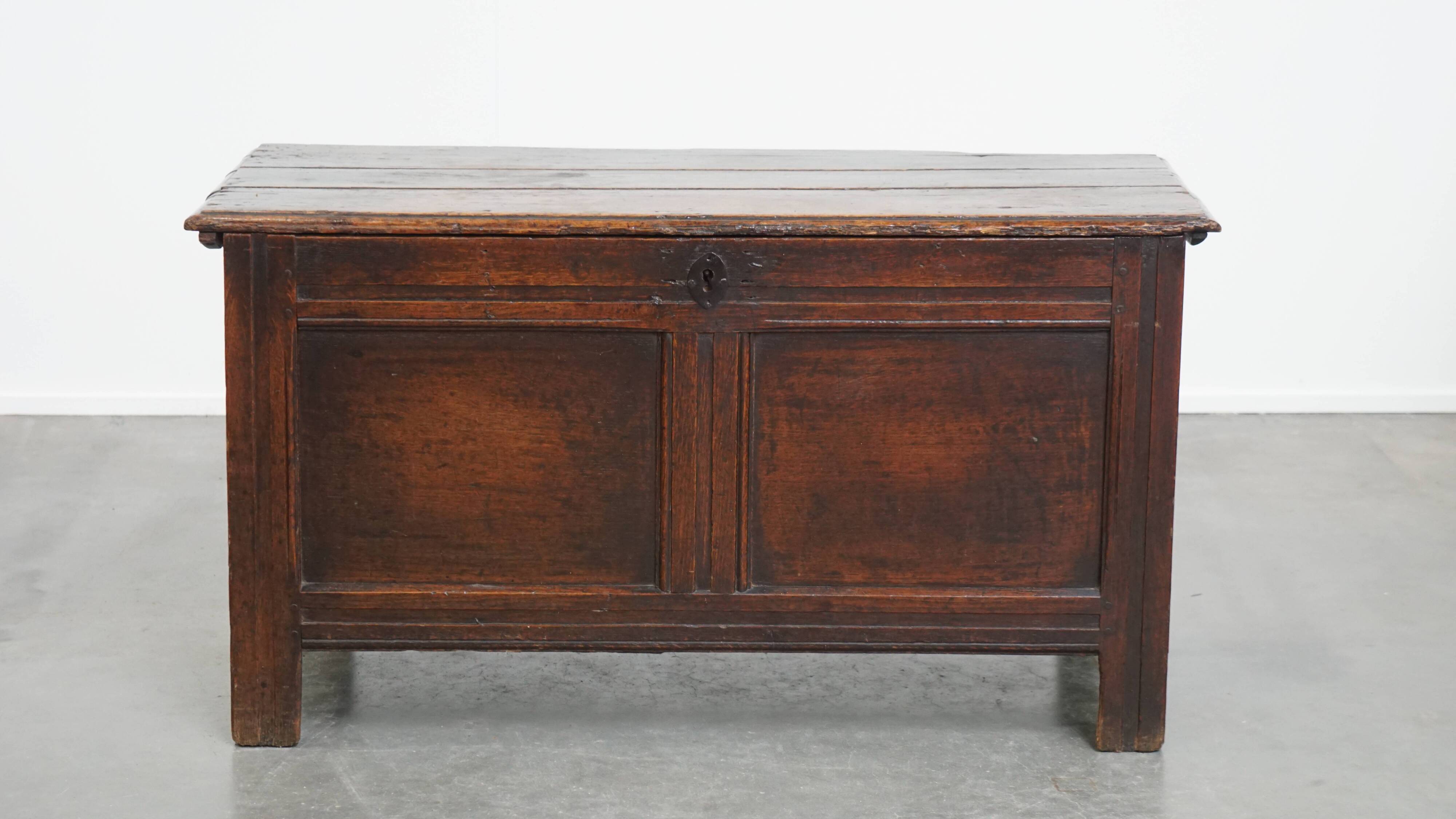 Antique 17th-century English oak chest