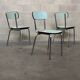 Lot de 3 chaises en formica chrome et vert clair