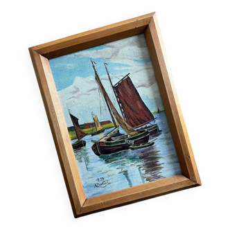 Oil on wood, signed and dated, A. Pottier 07.1939