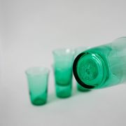 Lot de 6 verres en verre vert 1970