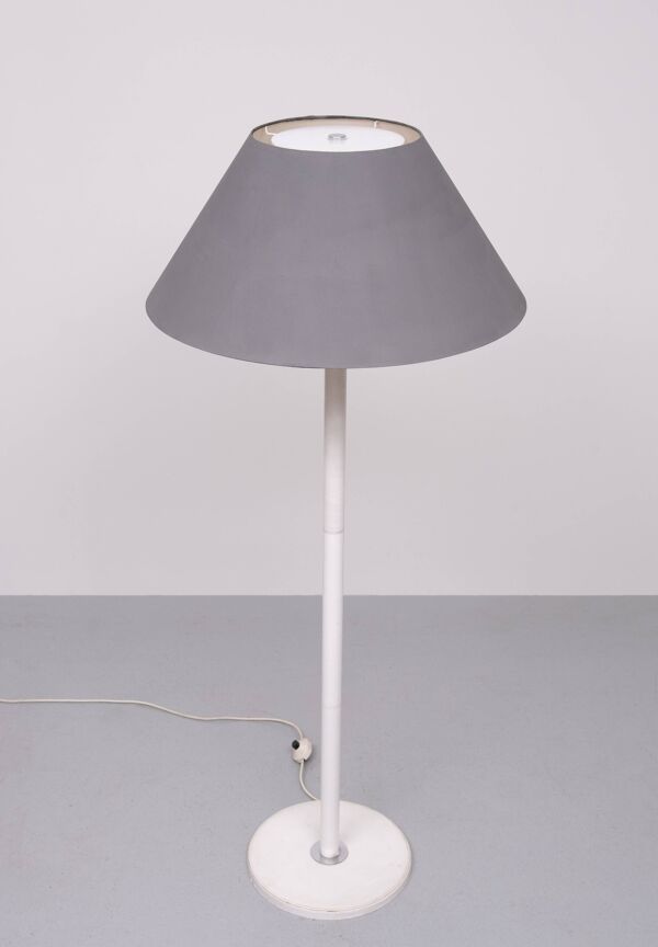 Lampadaire en cuir blanc par Star Leuchten Allemagne années 1970