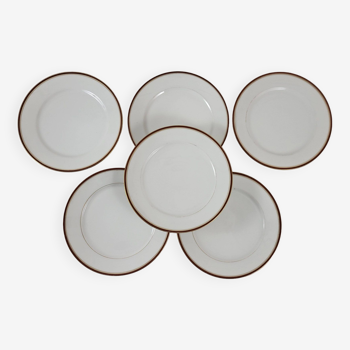 6 assiettes plates porcelaine blanche