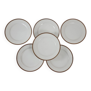 6 assiettes plates porcelaine