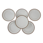 6 white porcelain dinner plates