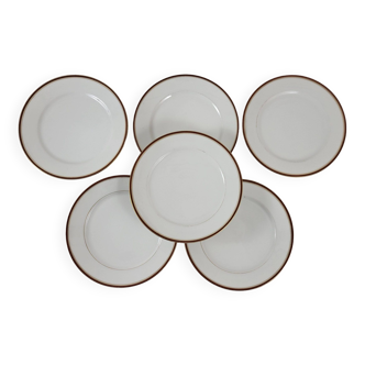 6 white porcelain dinner plates