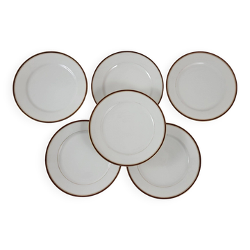 6 assiettes plates porcelaine blanche