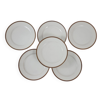6 assiettes plates porcelaine blanche