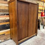 Vintage oak wardrobe - Sliding doors - 1950s