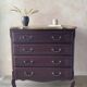 Commode style Louis Xv rénovée - plateau bois naturel et teinte profonde