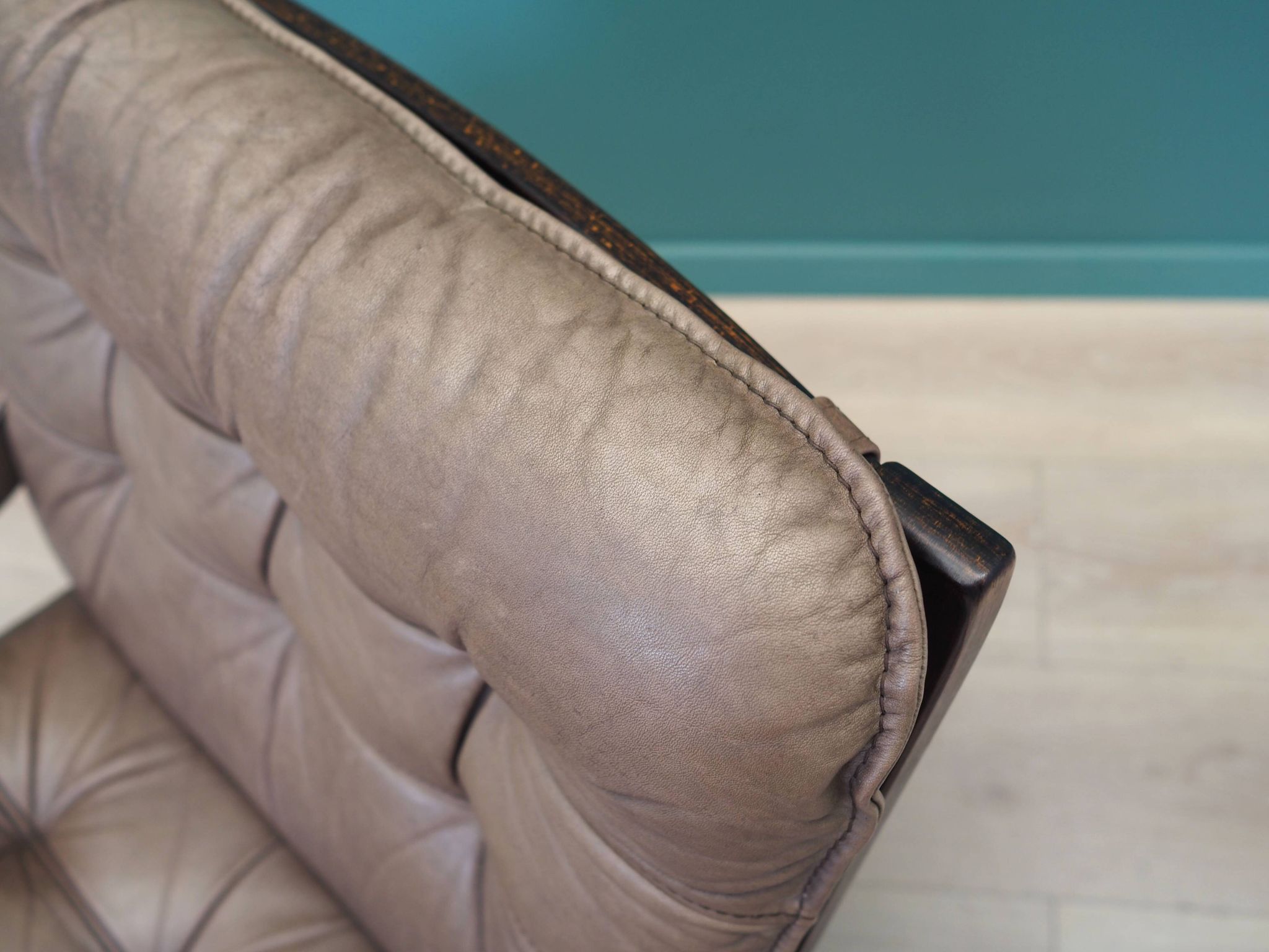 Leather armchair, Danish design, 1960s, manufactured by Genega Møbler