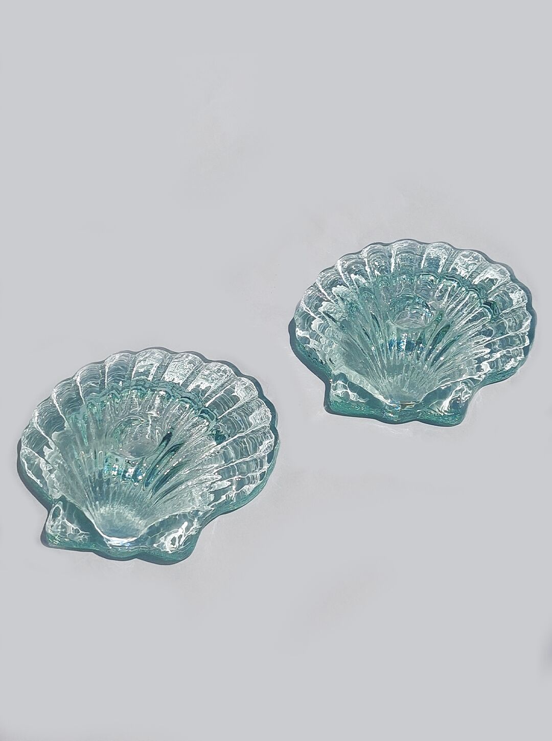 Pair of shell candlesticks