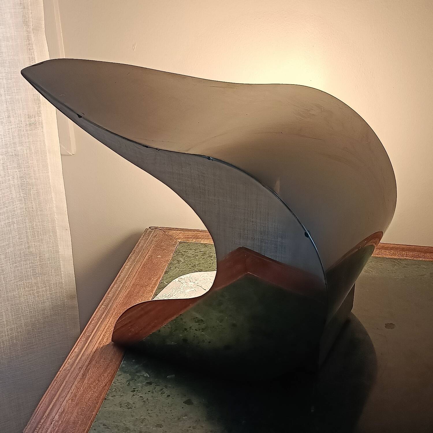 Handcrafted metal lamp, 1970s.