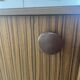 Vintage foldable bedside table in zebra wood – 1970s