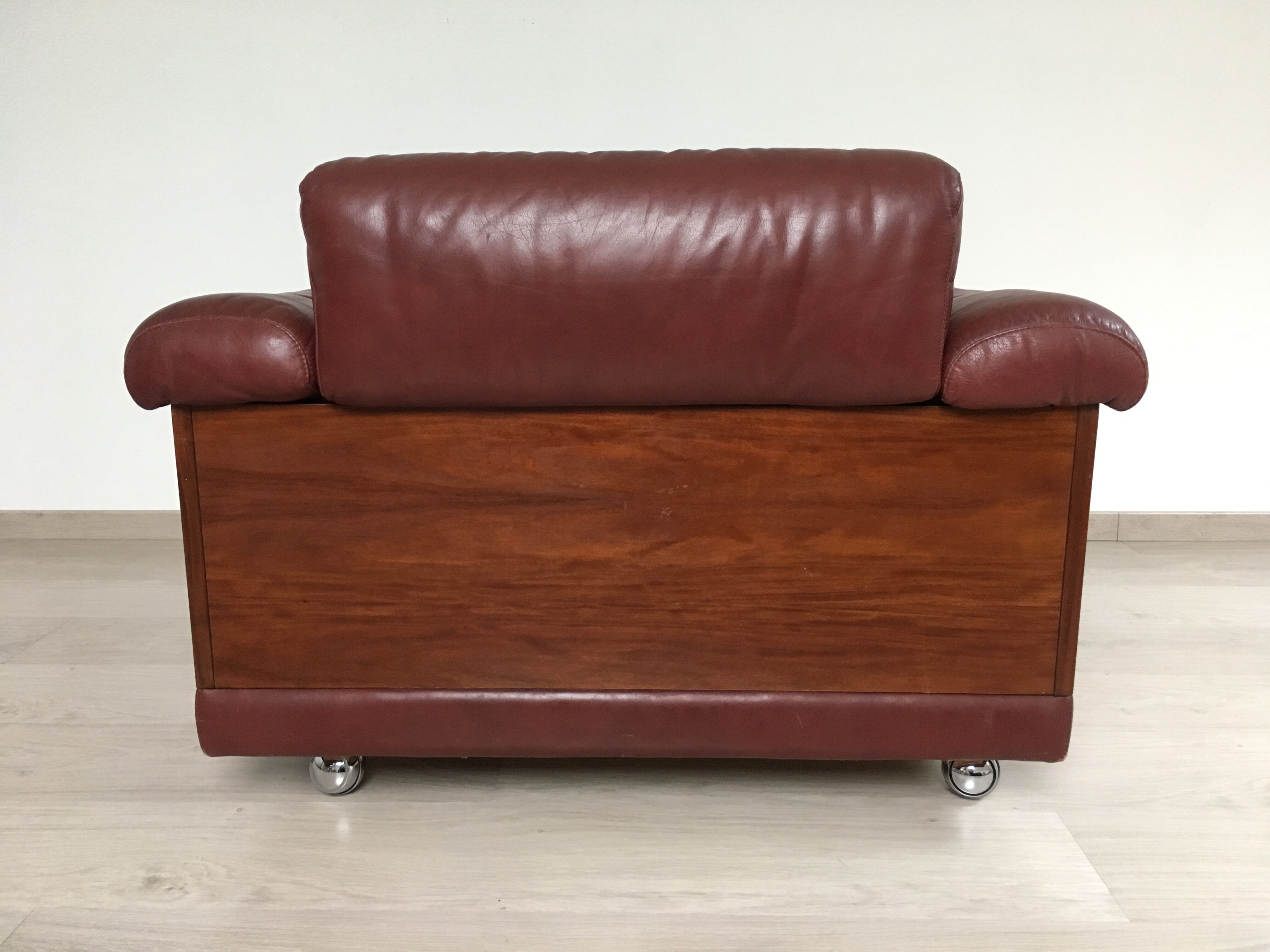 Leather armchair design, 60s