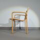 Chaise d'appoint en bois de hêtre et sangles par Olivo Pietro, Italie, années 1970