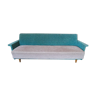 Sofa bed daybed 50 years 60 fabrics teddy bi color Turquoise and beige