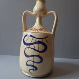 Polychrome earthenware vase decorated with flowers