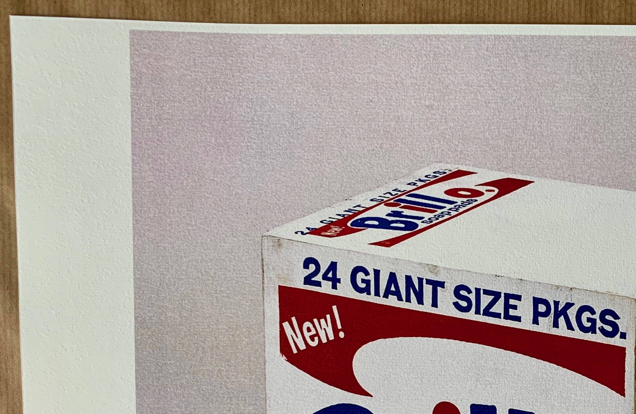 Original vintage pop art poster reissue of Andy Warhol "Brillo Box 1964"