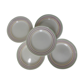 5 flat plates from Gien, Jeannino model 211205