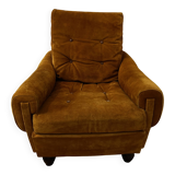 1970s yellow suede armchair