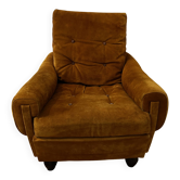 1970s yellow suede armchair